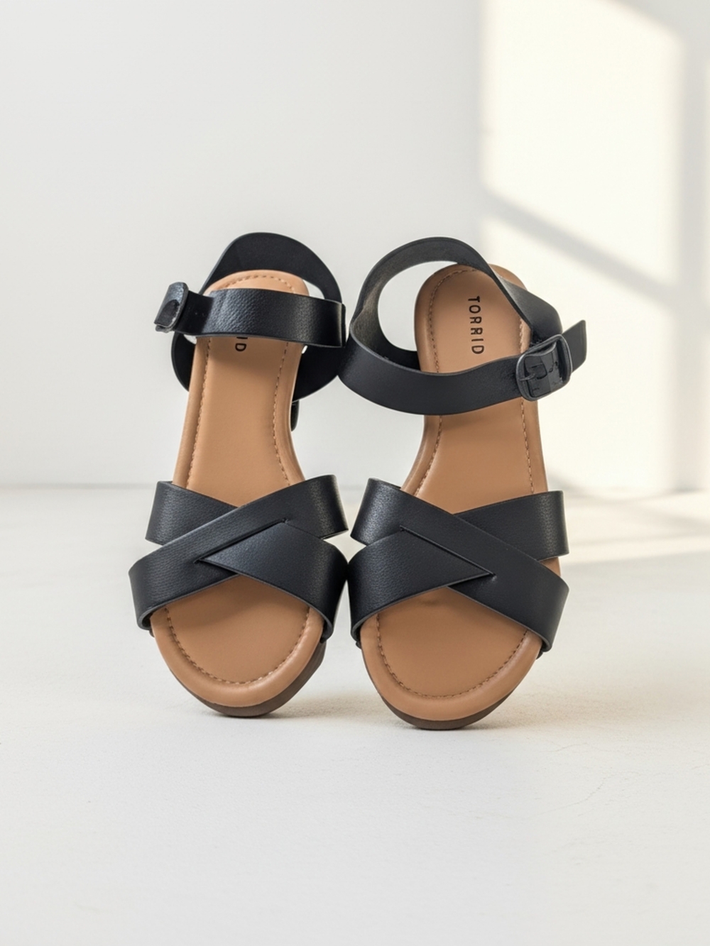 torrid Black Crisscross Ankle-Strap Sandals